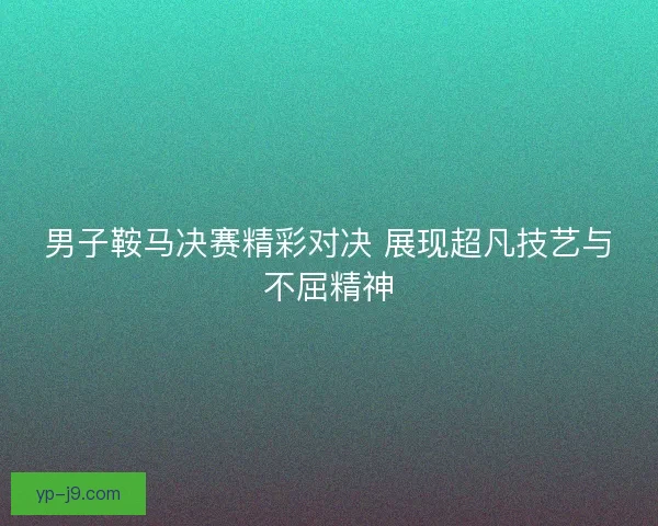 男子鞍马决赛精彩对决 展现超凡技艺与不屈精神